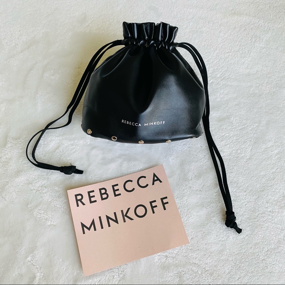 Rebecca Minkoff black faux leather pouch NWOT